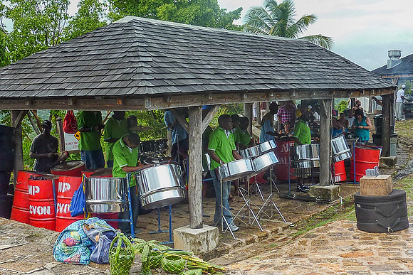 Steel pans at Shirley Heights