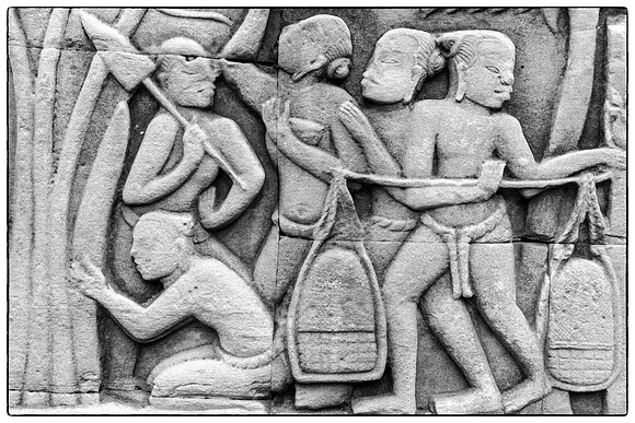 Wall carving, Bayon Temple, Cambodia