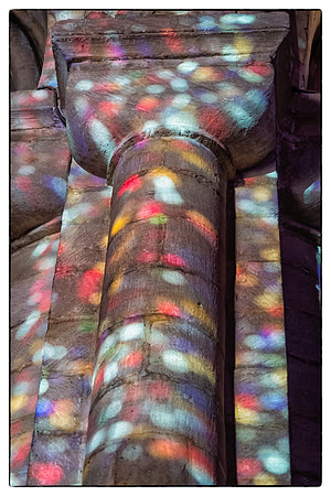Sunlight through stained glass, Ely Cathedral