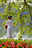 Woman at lakeside, Hanoi