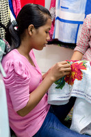 Women embroidering